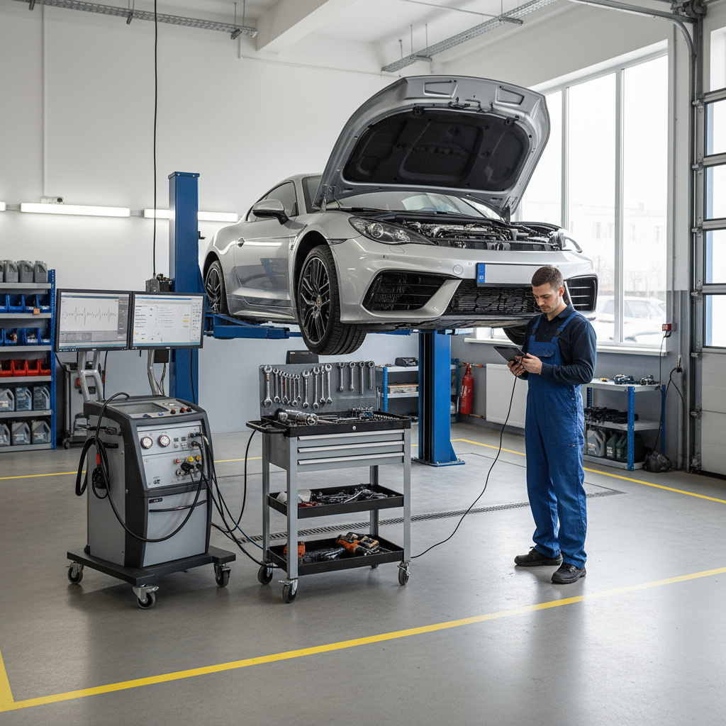 Diagnoseplatz in der Werkstatt